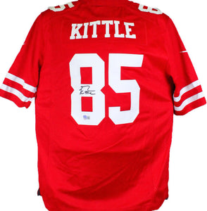 The Jersey Source George Kittle Signed San Francisco 49ers Red NFL Nike Vapor Jersey-Beckett W Hologram *Black