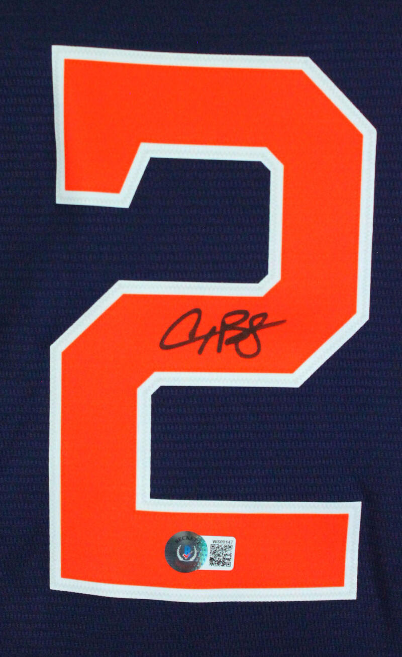 Alex Bregman Houston Astros Signed Autographed Blue #2 Custom Jersey –
