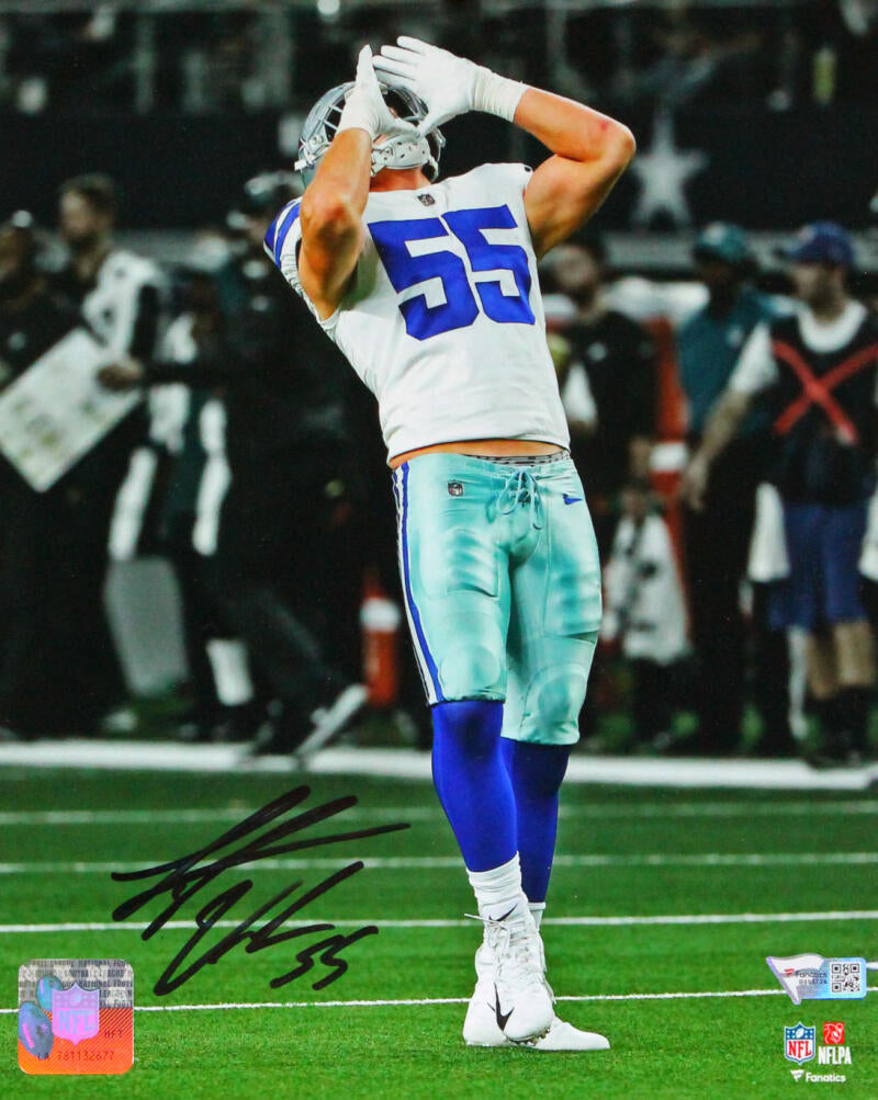 Leighton Vander Esch Dallas Cowboys Autographed 8 x 10 White Jersey  Photograph - Autographed NFL Photos