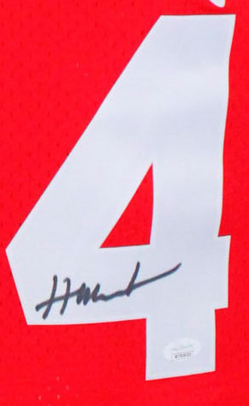Hakeem Olajuwon Houston Rockets Autographed Red Swingman Jersey