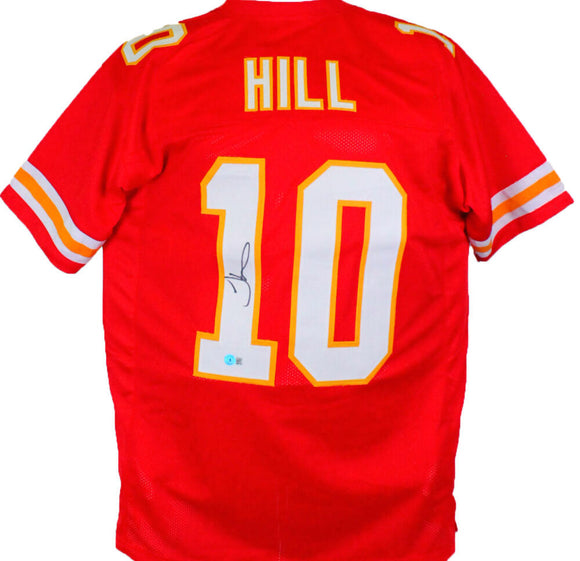 Tyreek Hill Autographed Red Pro Style Jersey - Beckett W Hologram *Black Image 1