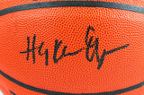 Drexler/Olajuwon Autographed Wilson NBA Basketball - JSA Witnessed *Black