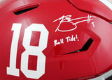Bryce Young Autographed Alabama Crimson Tide F/S SpeedFlex Helmet w/Roll Tide-Beckett W Hologram *White