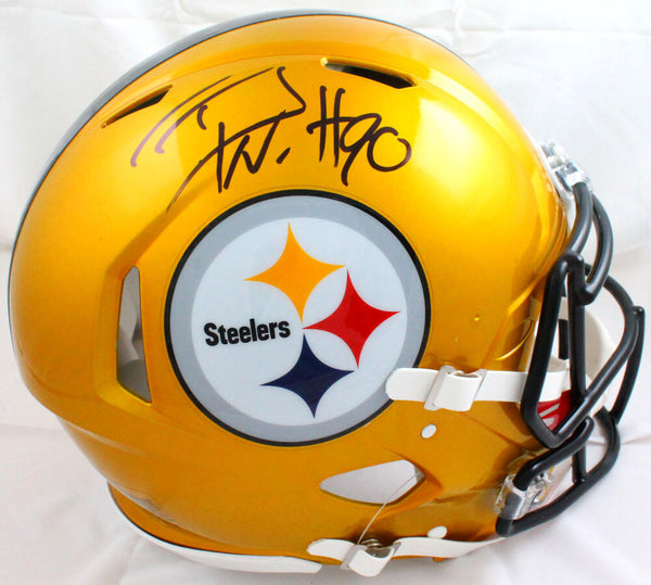 TJ Watt Autographed Pittsburgh Steelers Salute to Service Speed Mini H –  The Jersey Source