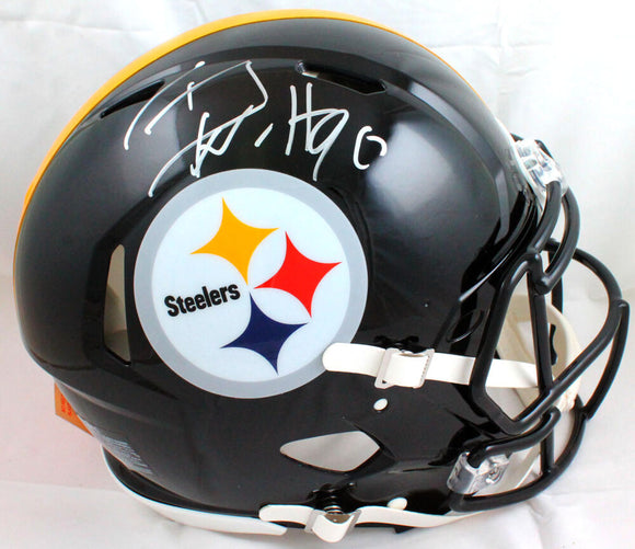 TJ Watt Autographed Pittsburgh Steelers F/S Speed Authentic Helmet-Beckett W Hologram *Silver Image 1