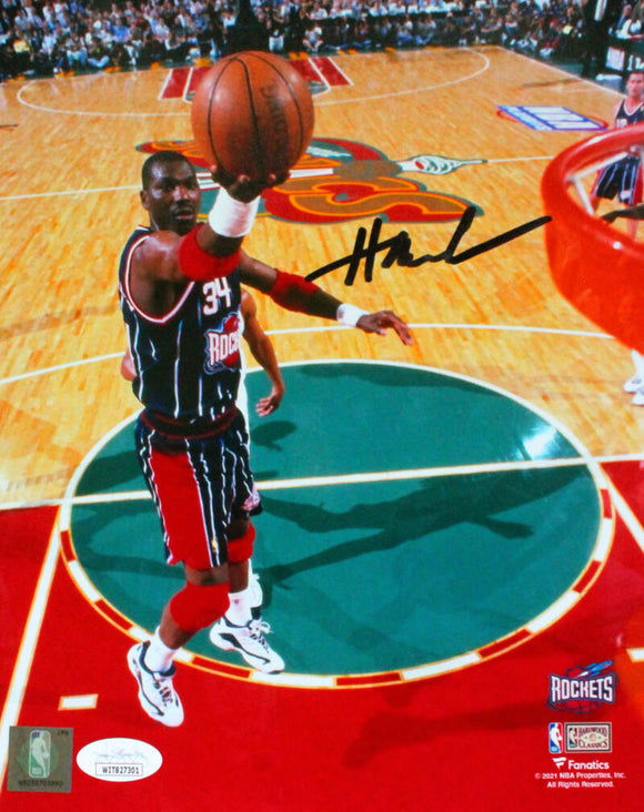 Hakeem Olajuwon Houston Rockets Autographed 8x10 Lay Up Photo- JSA W *Black