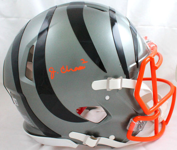 Ja'Marr Chase Autographed Cincinnati Bengals Flash F/S Speed Authentic Helmet -Beckett W Hologram *Orange Image 1