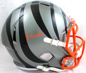 Shop Ja'Marr Chase Cincinnati Bengals Signed Flash Gray Replica Helmet