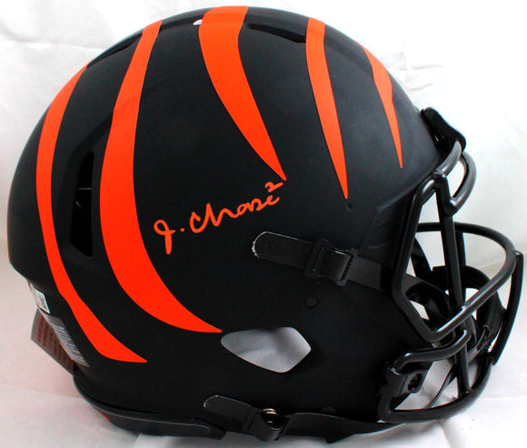 Ja'Marr Chase Autographed Cincinnati Bengals Eclipse F/S Speed Authentic Helmet -Beckett W Hologram *Orange Image 1