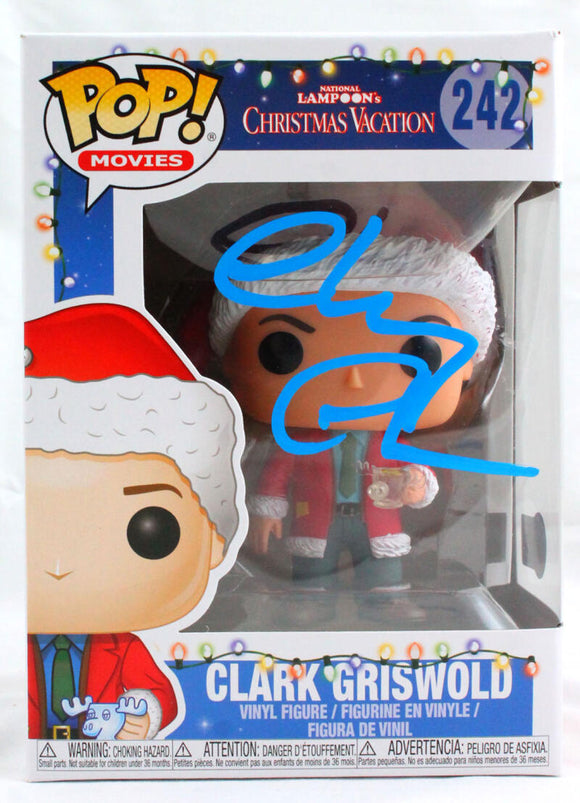 Chevy Chase Autographed Clark Griswold Funko Pop Figurine-Beckett W Hologram *Blue