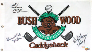 Chevy Chase/Cindy Morgan/Michael O' Keefe Bushwood Country Club Flag (Caddyshack)-Fanatics/Beckett W Holo