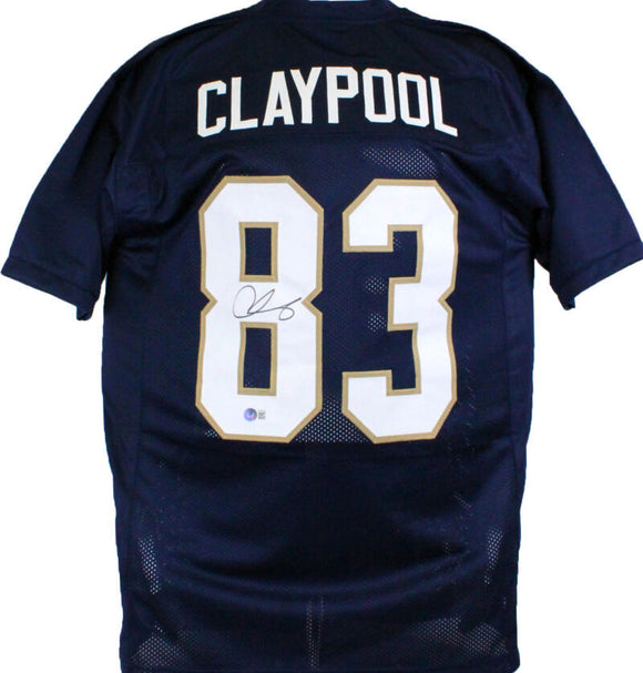 Chase Claypool Autographed Navy Blue College Style Jersey-Beckett W Hologram *Black