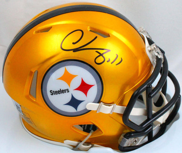 Chase Claypool Autographed Pittsburgh Steelers Flash Mini Helmet-Beckett W Hologram *Black Image 1