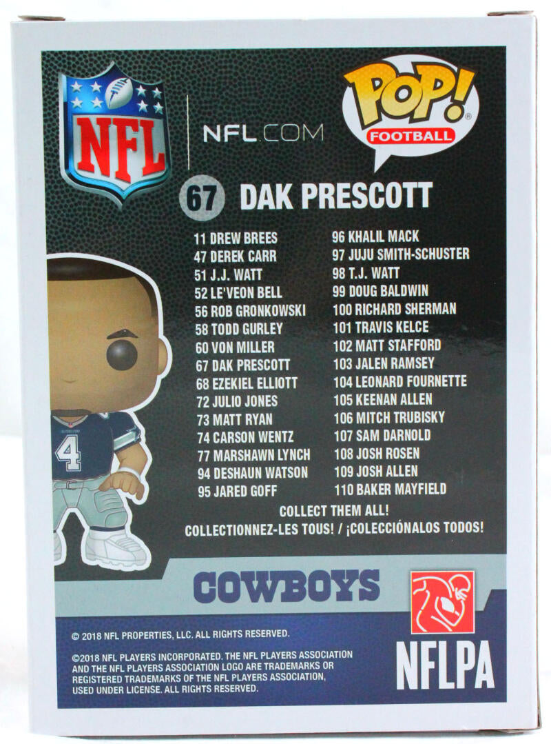 Dak Prescott Autographed Dallas Cowboys Funko Pop Figurine 67 Blue JSY –  The Jersey Source