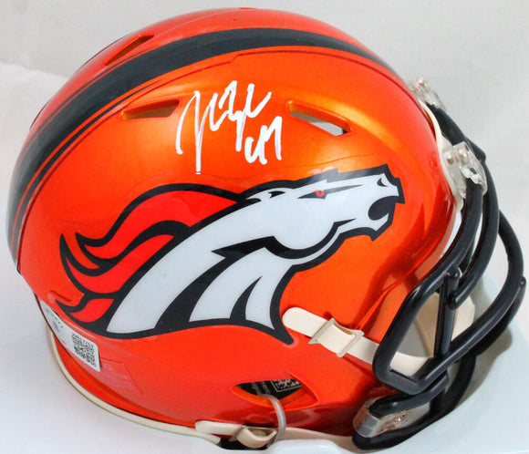 John Lynch Autographed Denver Broncos Flash Mini Helmet-Beckett W Hologram *White