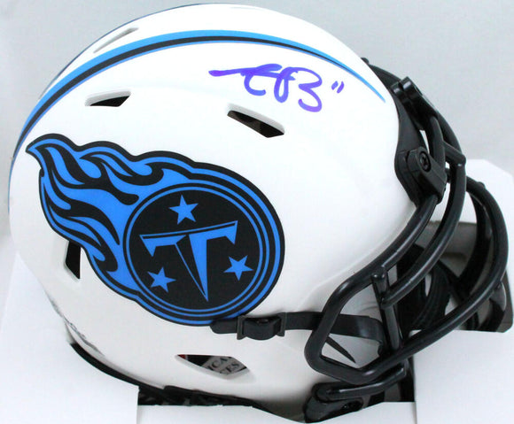 AJ Brown Signed Tennessee Titans Lunar Speed Mini Helmet-Beckett W Hologram *DK Blue Image 1