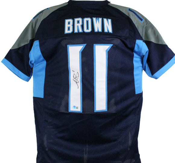 AJ Brown Autographed Dark Blue Pro Style Jersey-Beckett W Hologram *L1 Image 1