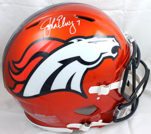 John Elway Autographed Denver Broncos Flash Speed Authentic F/S Helmet-Beckett W Hologram *White Image 1