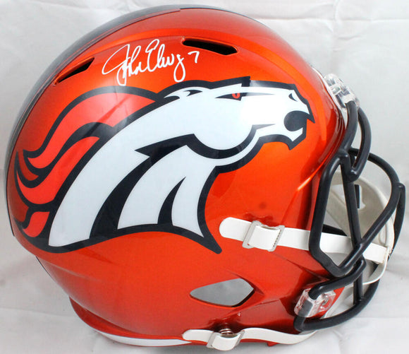 John Elway Autographed Denver Broncos Flash Speed F/S Helmet-Beckett W Hologram *White Image 1