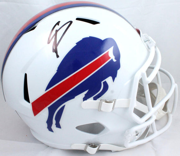 Stefon Diggs Autographed Buffalo Bills 2021 F/S Speed Helmet-Beckett W Hologram *Black Image 1
