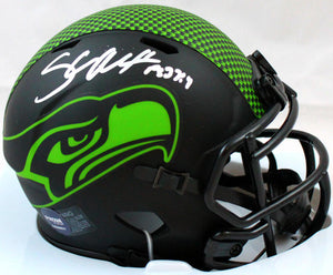 Shaun Alexander Autographed Seattle Seahawks Eclipse Speed Mini Helmet-Beckett W Hologram *Silver