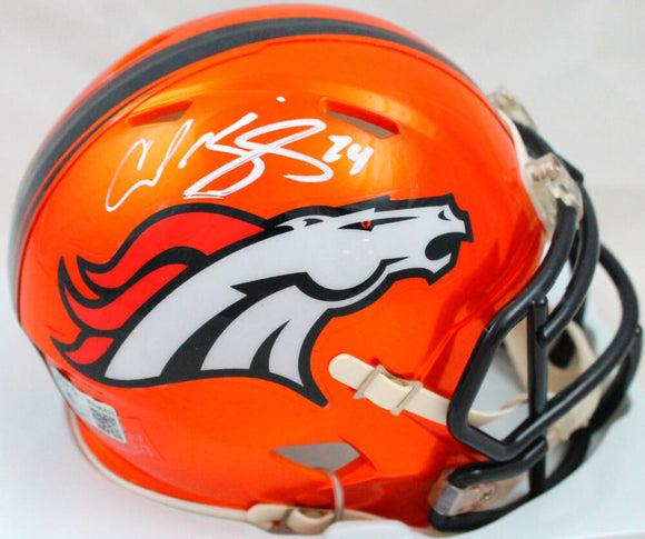 Champ Bailey Autographed Denver Broncos Flash Speed Mini Helmet-Beckett W Hologram *White