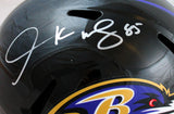 Derrick Mason Signed Baltimore Ravens F/S Speed Helmet- Beckett W Hologram *Silver