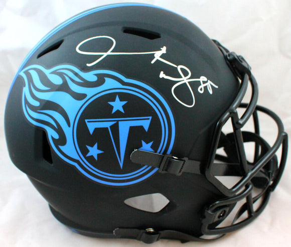 Derrick Mason Signed Tennessee Titans  F/S Eclipse Speed Helmet- Beckett W Hologram *Silver
