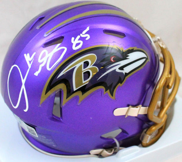 Derrick Mason Autographed Ravens Flash Speed Mini Helmet-Beckett W Hologram *White