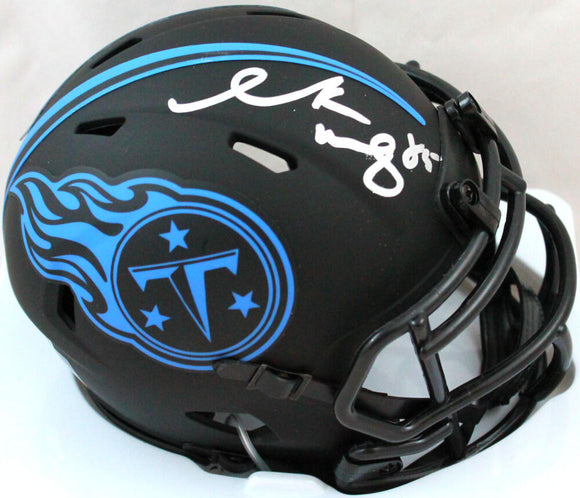 Derrick Mason Autographed Titans Eclipse Speed Mini Helmet-Beckett W Hologram *Silver