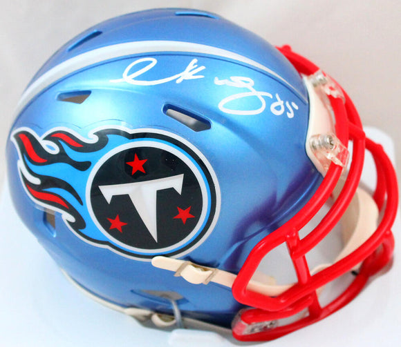Derrick Mason Autographed Titans Flash Speed Mini Helmet-Beckett W Hologram *White
