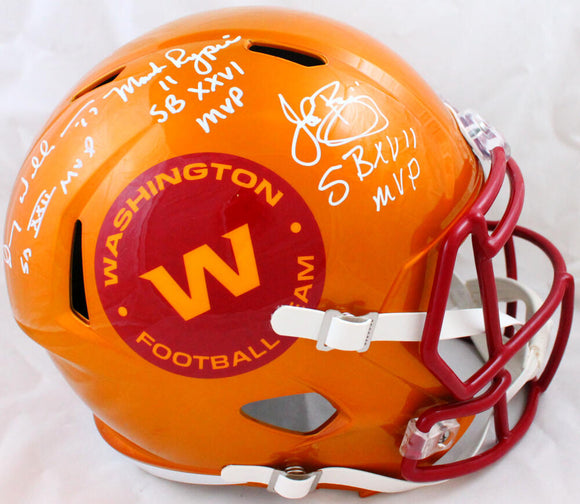 Williams/Rypien/Riggins Autographed WFT F/S Flash Speed Helmet W/SB MVP-Beckett W Hologram *White Image 1