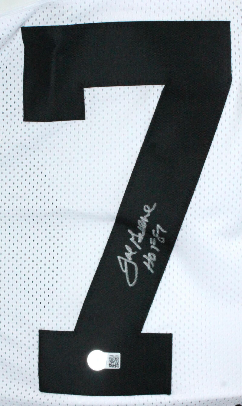 Joe Greene Signed Black Custom Short Sleeve Jersey Inscribed HOF