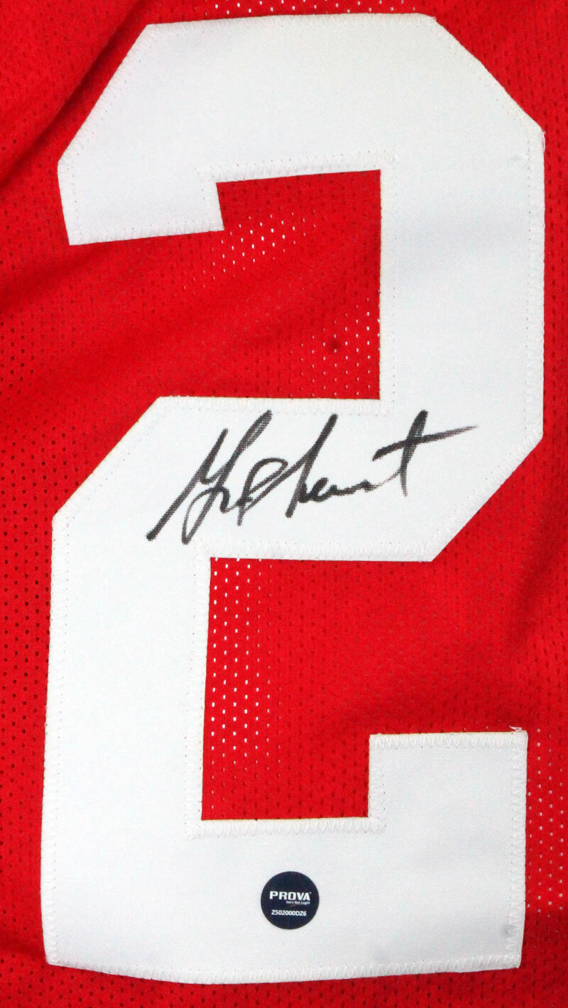 Josh Jacobs Autographed Crimson College Style Jersey- Beckett W Hologr –  The Jersey Source