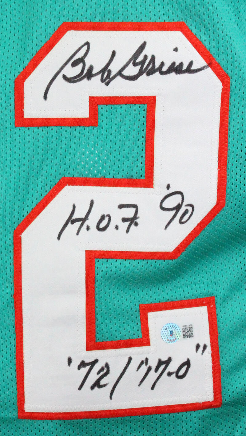 Bob Griese Autographed Jerseys, Signed Bob Griese Inscripted Jerseys