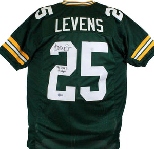 Dorsey Levens Autographed Green Pro Style Jersey w/SB Champs