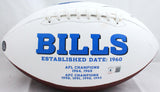 Eric Moulds Autographed Buffalo Bills Logo Football w/Insc.-Beckett W Hologram