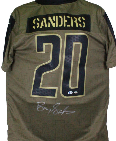 BARRY SANDERS DETROIT LIONS AUTOGRAPHED SIGNED GRAY NIKE JERSEY