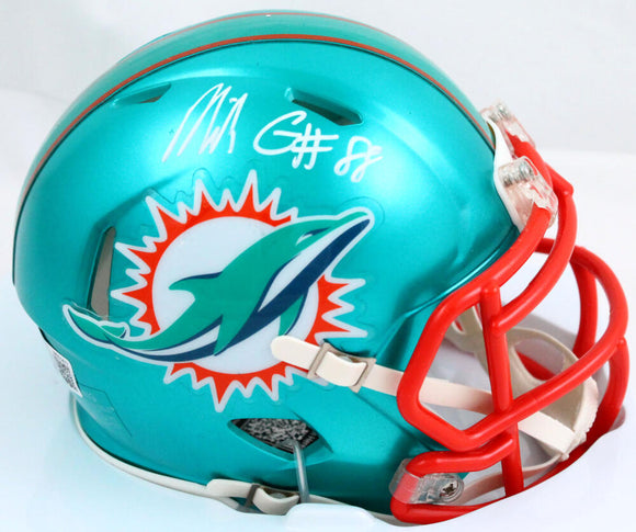 Mike Gesicki Autographed Miami Dolphins Flash Speed Mini Helmet-Beckett W Hologram *White Image 1