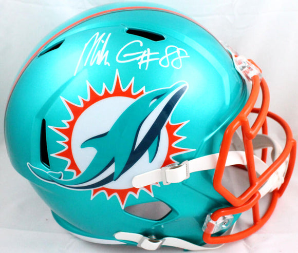 Mike Gesicki Autographed Dolphins F/S Flash Speed Helmet-Beckett W Hologram *White Image 1
