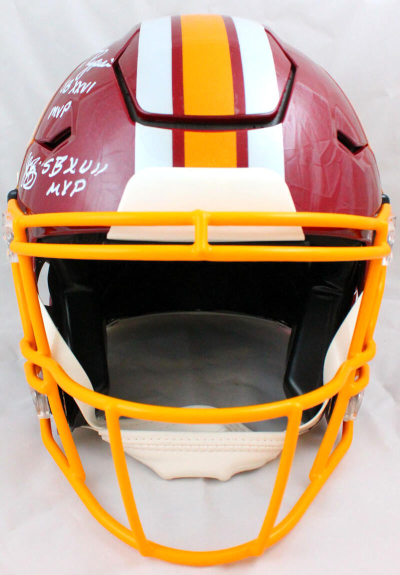 Rypien Riggins Williams SB MVPs Autographed Redskins Speed Flex