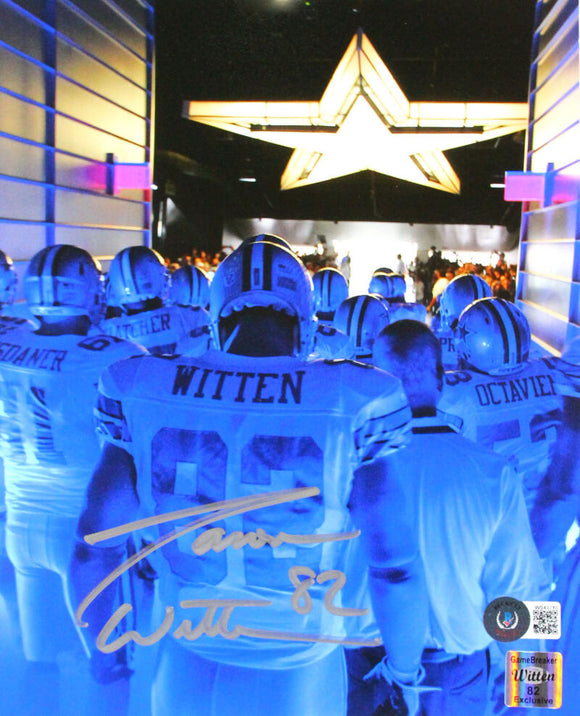 Jason Witten Autographed Dallas Cowboys 8x10 Photo Tunnel-Beckett W Hologram *Silver Image 1