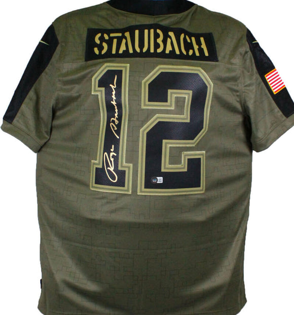 Roger Staubach Dallas Cowboys Autographed Nike 2021 Salute To Service Limited Player Jersey-Beckett W Hologram  Image 1