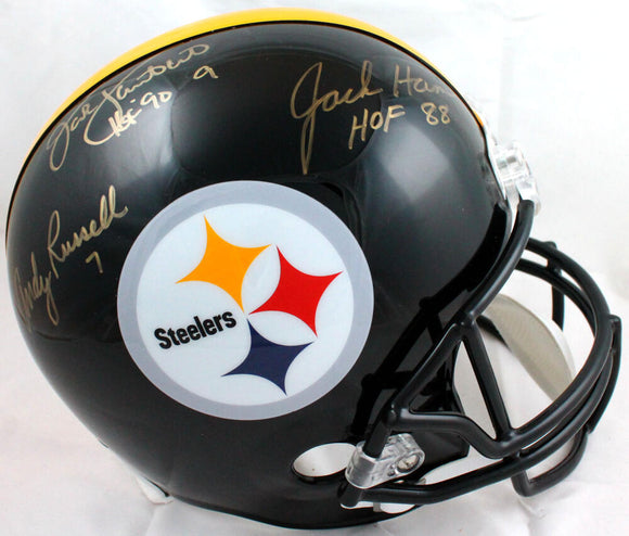 Ham Lambert Russell Autographed Pittsburgh Steelers F/S Helmet w/ 2 Insc- JSA W *Gold  Image 1