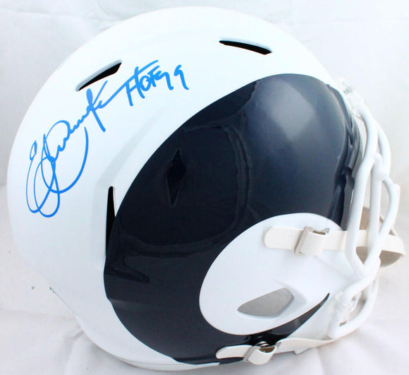 Eric Dickerson Autographed LA Rams F/S AMP Speed Helmet w/HOF - Beckett W Auth *Blue Image 1