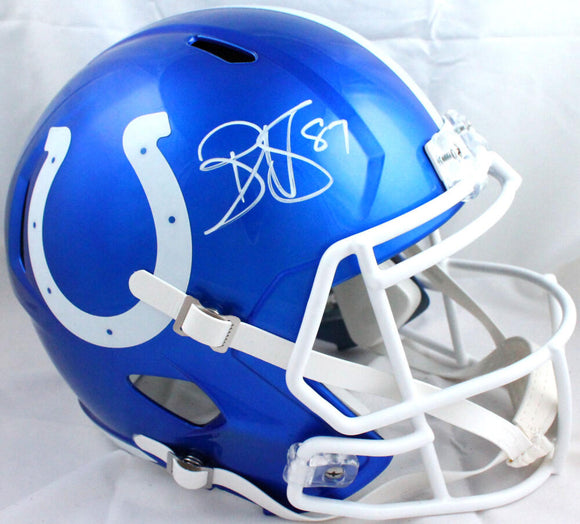 Reggie Wayne Autographed Indianapolis Colts F/S Flash Speed Helmet-Beckett W Hologram  Image 1