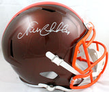 Nick Chubb Autographed Cleveland Browns F/S Flash Speed Helmet-Beckett W Hologram *White Image 1