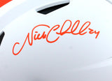 Nick Chubb Autographed Cleveland Browns F/S Lunar SpeedFlex Helmet-Beckett W Hologram *Orange Image 2