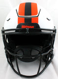 Nick Chubb Autographed Cleveland Browns F/S Lunar SpeedFlex Helmet-Beckett W Hologram *Orange Image 3
