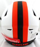 Nick Chubb Autographed Cleveland Browns F/S Lunar SpeedFlex Helmet-Beckett W Hologram *Orange Image 4